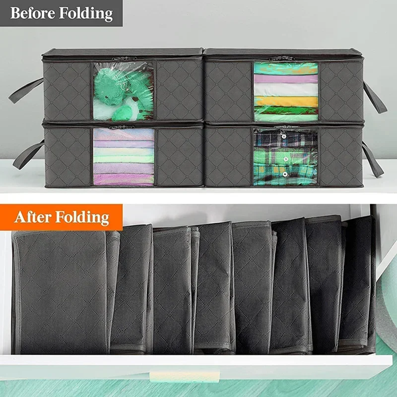 1/3pc Large Capacity Clothes Storage Bag Foldable Blanket Storage Bags Storage Containers for Organizing Bedroom Closet Clothing thumbnail 4