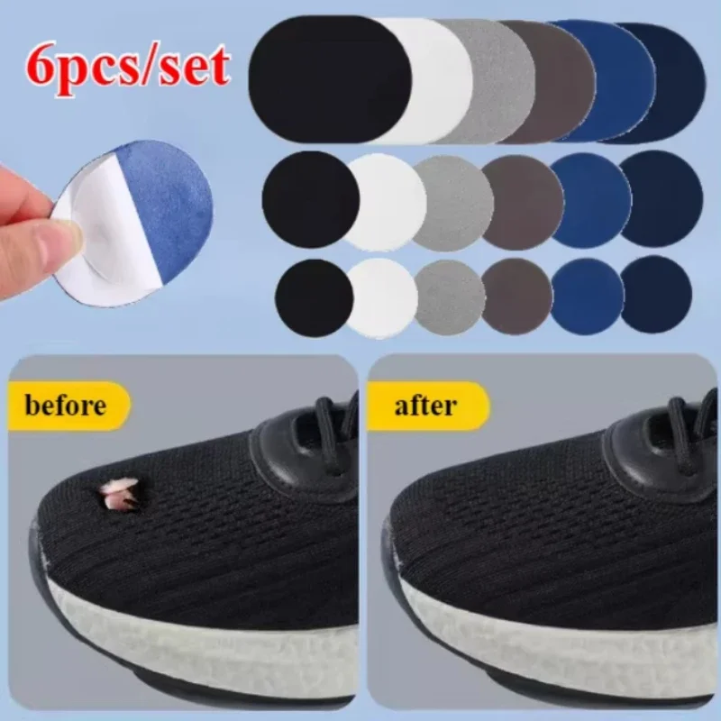 6pcs Heel Wear Repair Shoe Patch Stickers Unisex Anti-Wear Heel Protector Adhesive Patch Repair Shoes Heel Sneakers Protector