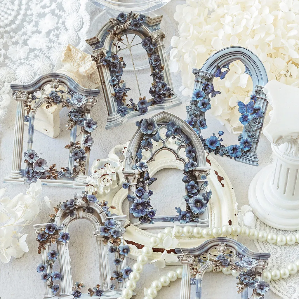 10 Pcs Hollow Embossed Vintage Frame Material Paper Junk Journal Planner Scrapbooking Vintage Decorative DIY Craft Cardstock thumbnail 3