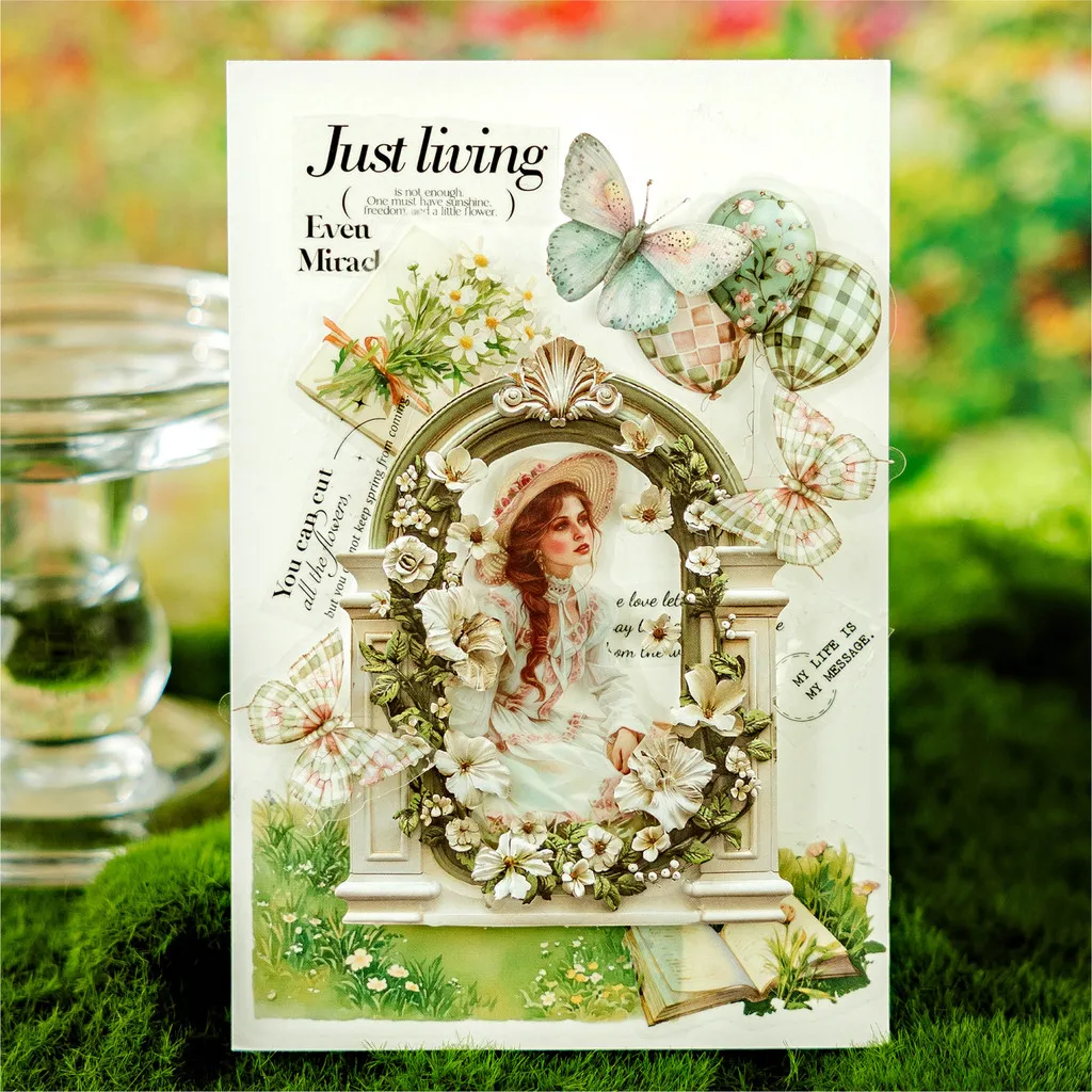 10 Pcs Hollow Embossed Vintage Frame Material Paper Junk Journal Planner Scrapbooking Vintage Decorative DIY Craft Cardstock thumbnail 5