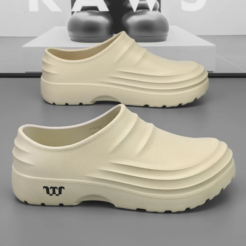 New Men's Anti-slip Chef Shoes Sandals For Men Working shoes waterproof fashion Garden Shoes Clogs For Beach Slippers Size 36-48 thumbnail 5