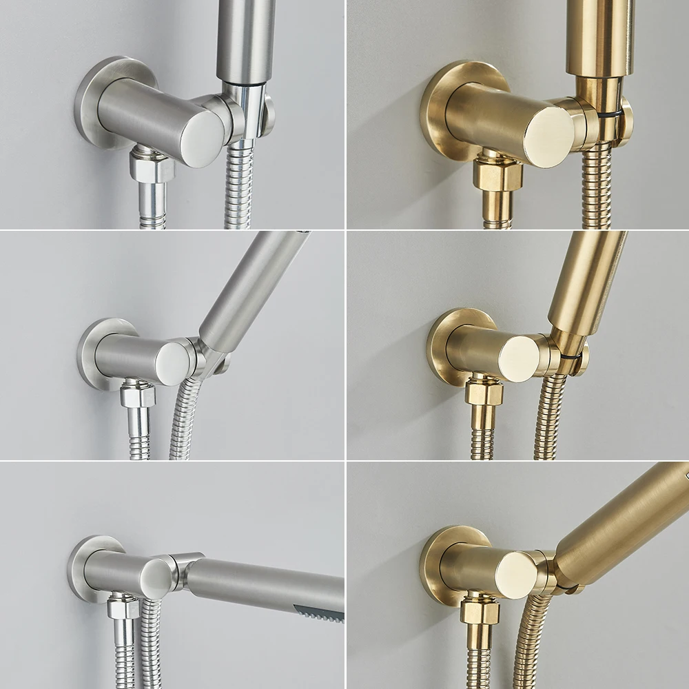 Poiqihy Chrome Shower Head Holder Handheld Shower Spray Bracket Wall Mounted Bidet Sprayer Holder Concealed Faucet Accessory thumbnail 2