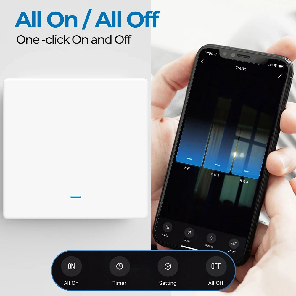 Tuya Zigbee EU UK Smart Light Switch Push Button No/With Neutral Wire Switch Smart Life Via Alexa Google Home Yandex Alice thumbnail 5