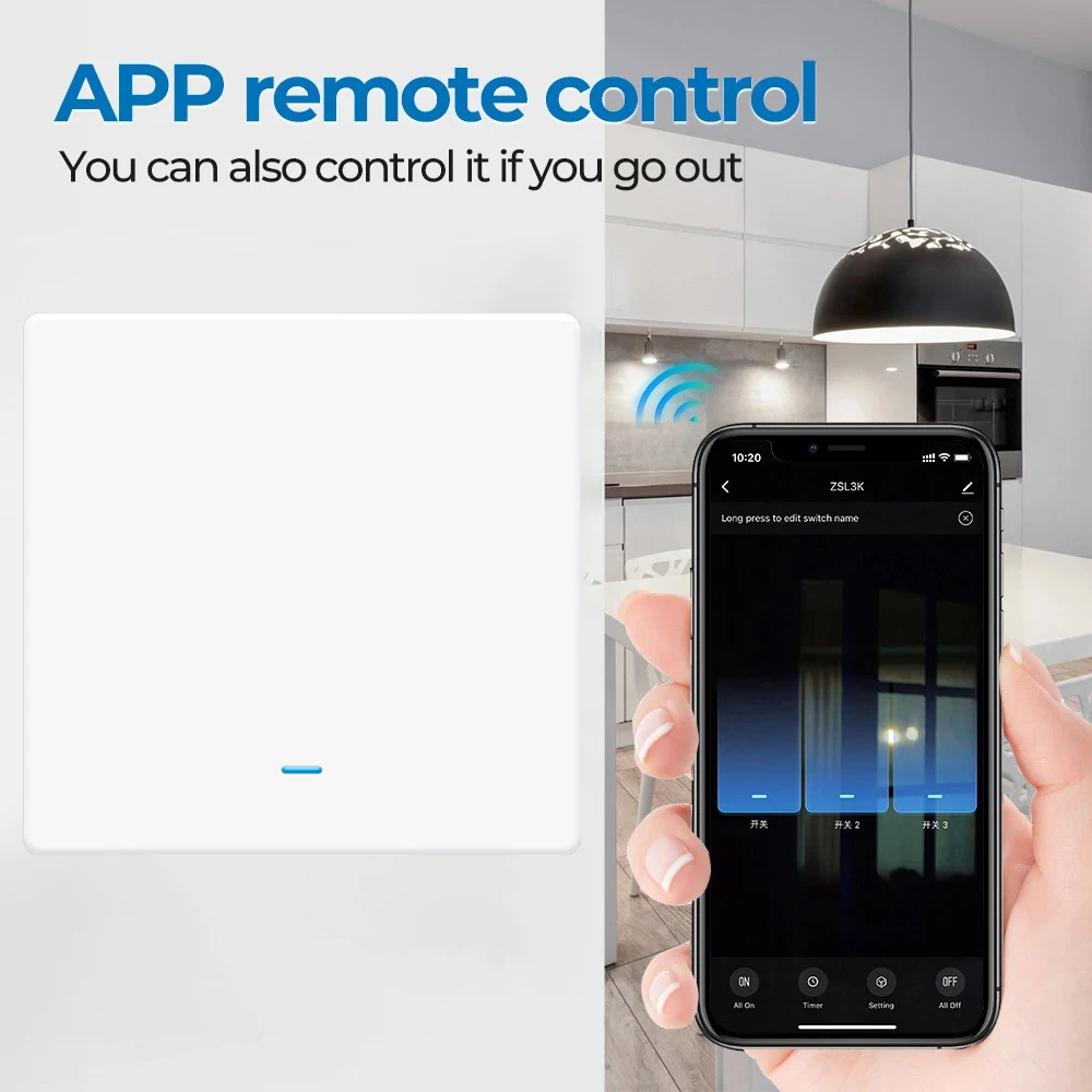 Tuya Zigbee EU UK Smart Light Switch Push Button No/With Neutral Wire Switch Smart Life Via Alexa Google Home Yandex Alice thumbnail 2