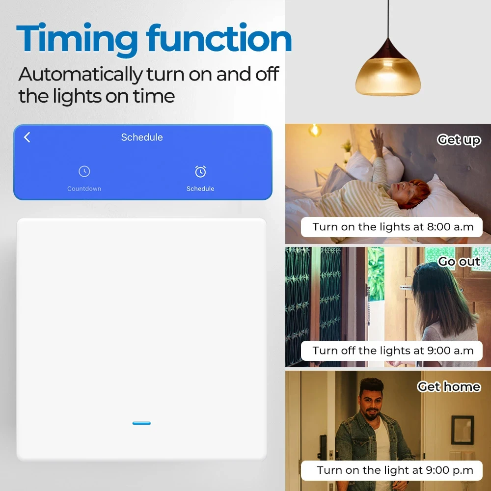Tuya Zigbee EU UK Smart Light Switch Push Button No/With Neutral Wire Switch Smart Life Via Alexa Google Home Yandex Alice thumbnail 4
