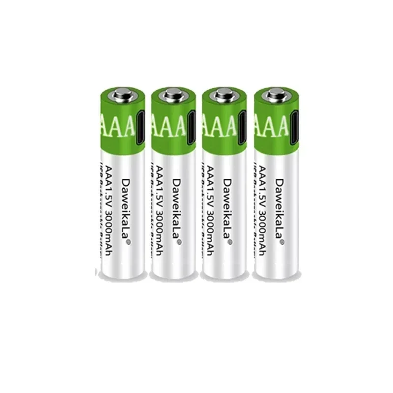 USB AAA Rechargeable Batteries 1.5V 3000mAh li-ion battery for remote control mouseElectric toy battery + Type-C Cable thumbnail 5