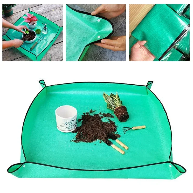 1PCS Foldable Planting Mat 50cm-100cm Gardening Potting Pad Waterproof Flower Pot Transplanting Pad for Garden thumbnail 3