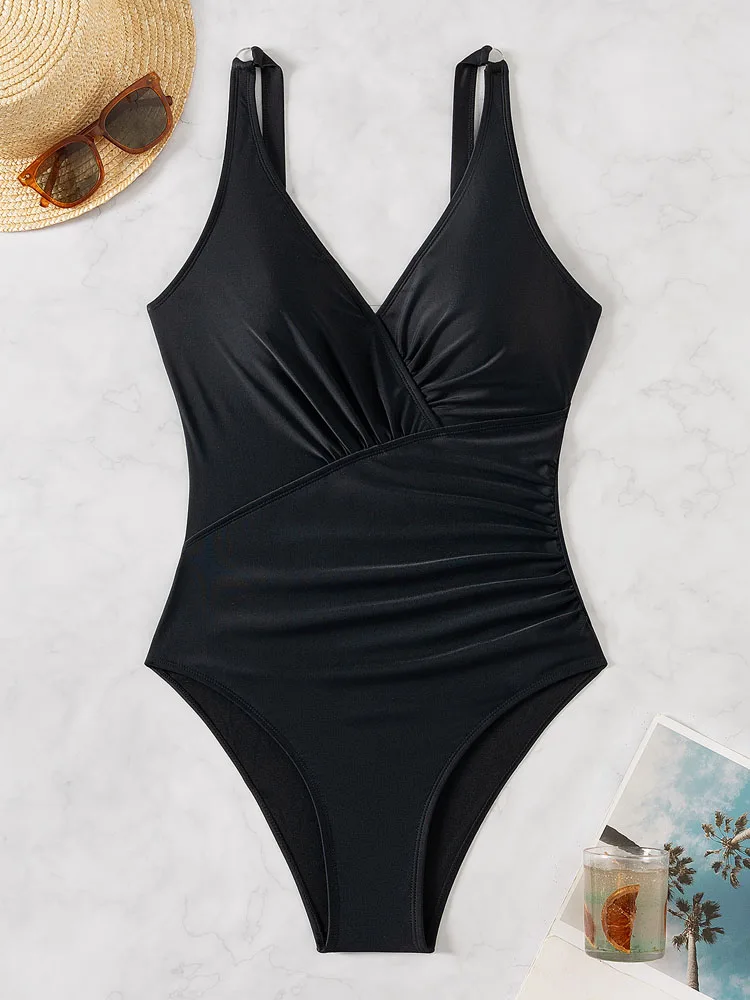Vigoashely 2026 Sexy Strapped Swimwear Women Solid Push Up One Piece Swimsuit Backless Lady Monokini Beach Summer Bathing Suit thumbnail 4