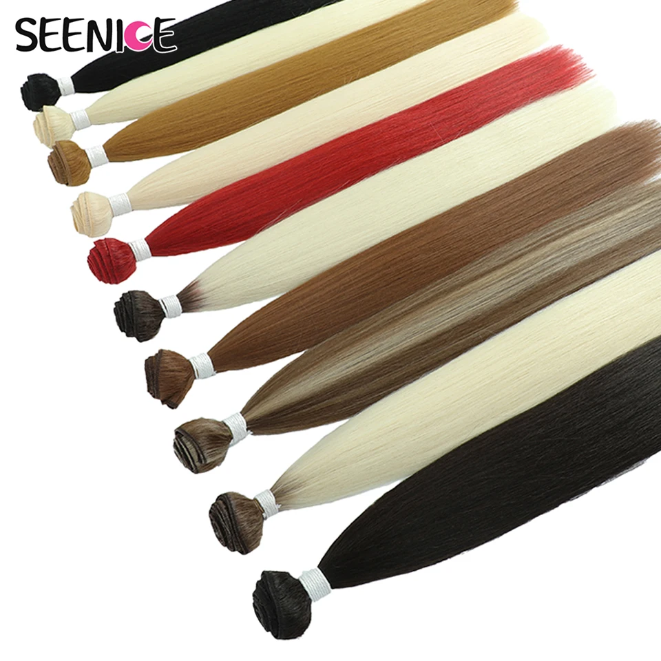Bone Straight Hair Extensions Ombre Blonde Fake Hair Bundles Super Long Hair Synthetic 22-40 Inch Straight Hair Full to End