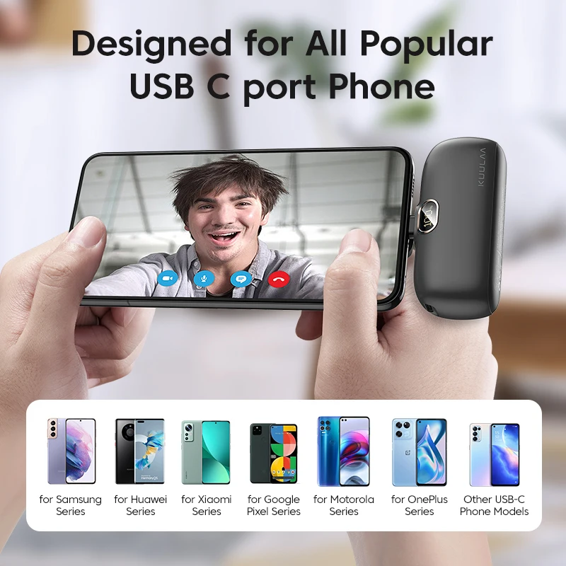 KUULAA Power Bank 5000mAh Portable Charger 20W, for iPhone 16 Plus/15 Pro Max, Samsung S23 Series, Huawei, iPad Pro/Air, AirPods thumbnail 3