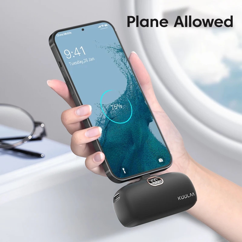 KUULAA Power Bank 5000mAh Portable Charger 20W, for iPhone 16 Plus/15 Pro Max, Samsung S23 Series, Huawei, iPad Pro/Air, AirPods thumbnail 5