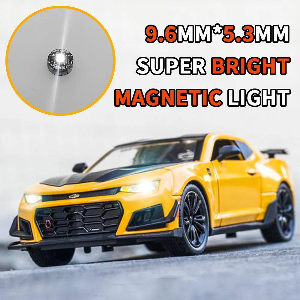 3Pcs Miniature Magnetic Control Led Lamp Model Wireless Light Toys Diy Model Making Kits for Robots /Cars With Battery thumbnail 3