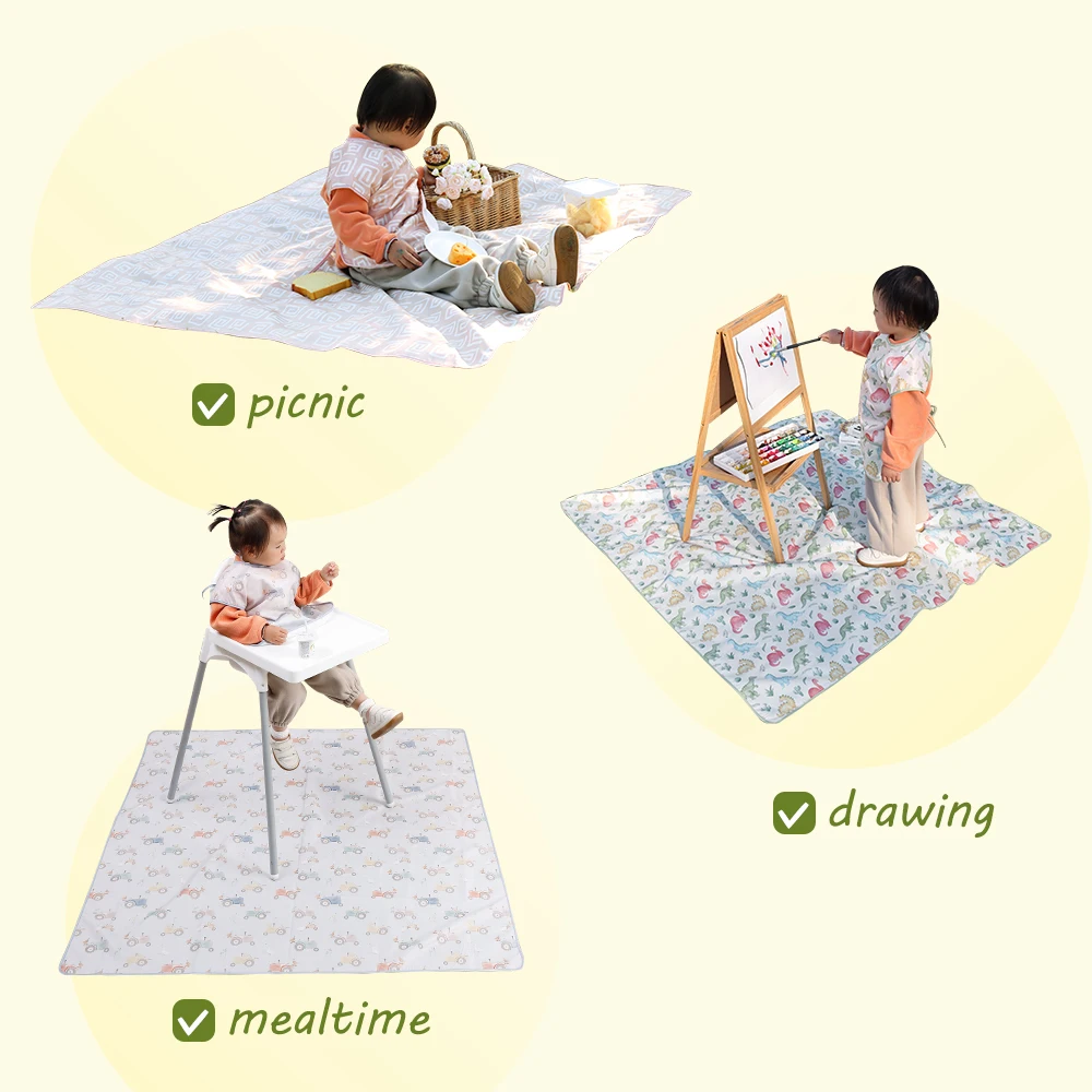 Elinfant 1 Pc Baby High Chair Splat Mat Portable Baby Dining Chair Mat Waterproof Spill Mat Anti-Slip Floor Protector Splash Mat thumbnail 3