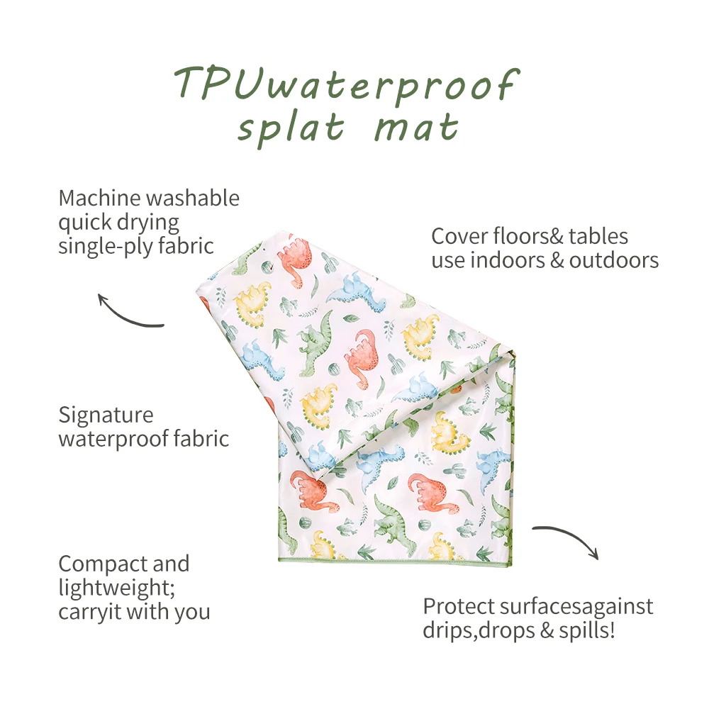 Elinfant 1 Pc Baby High Chair Splat Mat Portable Baby Dining Chair Mat Waterproof Spill Mat Anti-Slip Floor Protector Splash Mat thumbnail 2