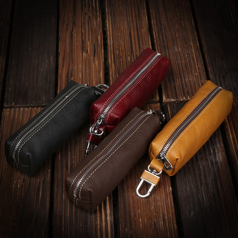 Genuine Cow Leather Men Women Key Bag Small Business Kay Case Women Housekeepers Wholesale purse keychain keychain wallet thumbnail 2