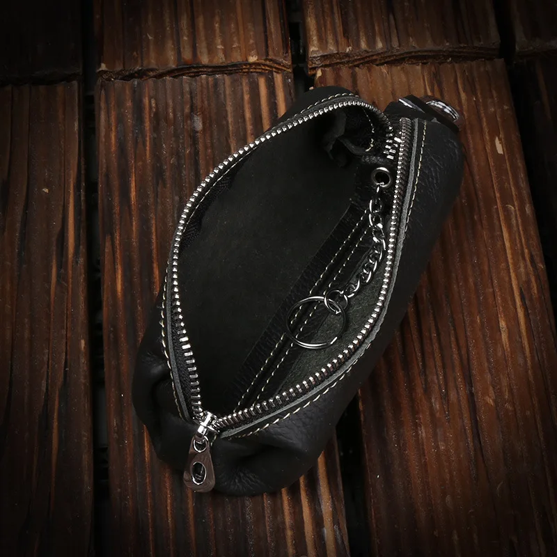 Genuine Cow Leather Men Women Key Bag Small Business Kay Case Women Housekeepers Wholesale purse keychain keychain wallet thumbnail 5