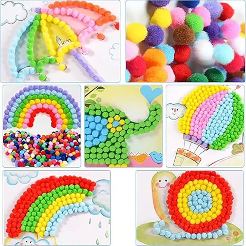 Mini Fluffy Soft Pom Poms Pompoms Ball,Handmade Craft Toys,Wedding Christmas Decor,DIY Sewing Supplies,8mm,10mm,15mm,20mm,30mm thumbnail 5