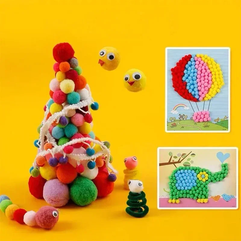 Mini Fluffy Soft Pom Poms Pompoms Ball,Handmade Craft Toys,Wedding Christmas Decor,DIY Sewing Supplies,8mm,10mm,15mm,20mm,30mm thumbnail 4