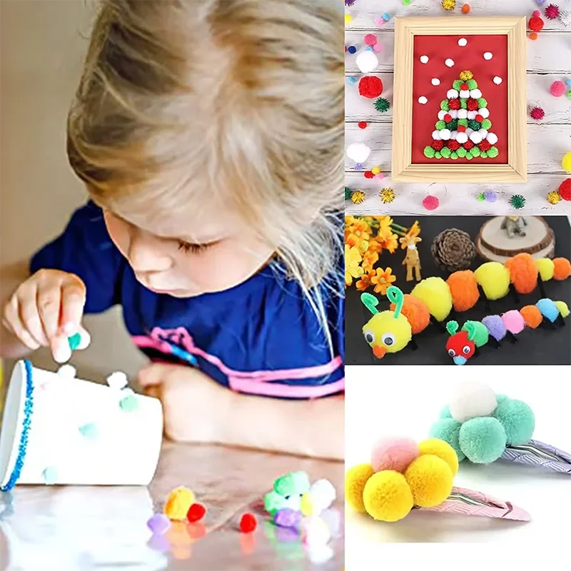 Mini Fluffy Soft Pom Poms Pompoms Ball,Handmade Craft Toys,Wedding Christmas Decor,DIY Sewing Supplies,8mm,10mm,15mm,20mm,30mm thumbnail 6