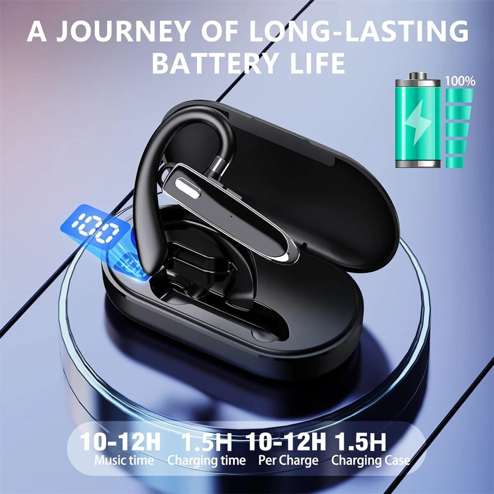 Wireless Bluetooth Headphones With Microphon Earphone ENC Noise Cancelling Handsfree Talking Headset Busines Auriculares Driving thumbnail 3