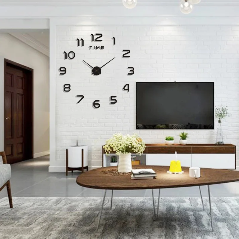 Large 3D DIY Wall Clock Giant Acrylic Mirror Clocks Frameless Big Horloge Home Decoration for Living Room Bedroom Wall Decor thumbnail 6