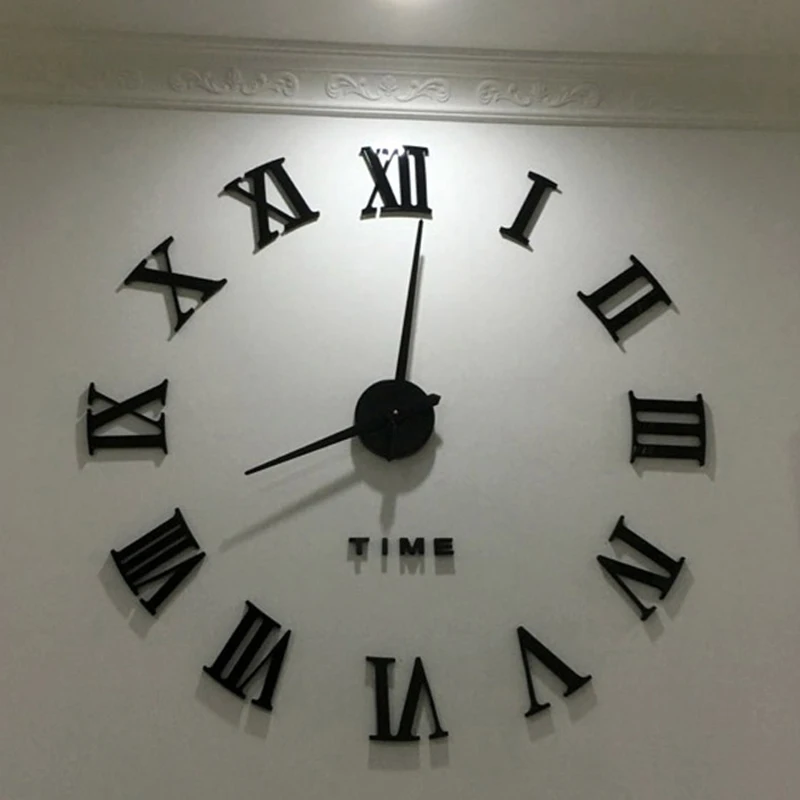 Large 3D DIY Wall Clock Giant Acrylic Mirror Clocks Frameless Big Horloge Home Decoration for Living Room Bedroom Wall Decor thumbnail 3