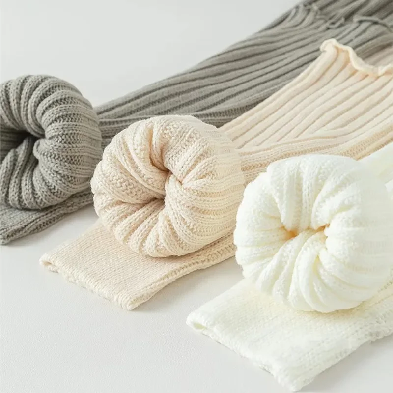 2025 Spring Lolita Leg Warmers Socks Female Knitted Warm Foot Cover Women Warmer Lady Autumn Crochet Heap Heap Socks Boot Cuffs thumbnail 5