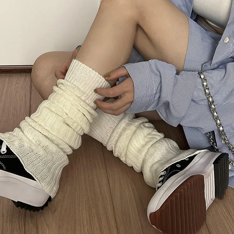 2025 Spring Lolita Leg Warmers Socks Female Knitted Warm Foot Cover Women Warmer Lady Autumn Crochet Heap Heap Socks Boot Cuffs thumbnail 2