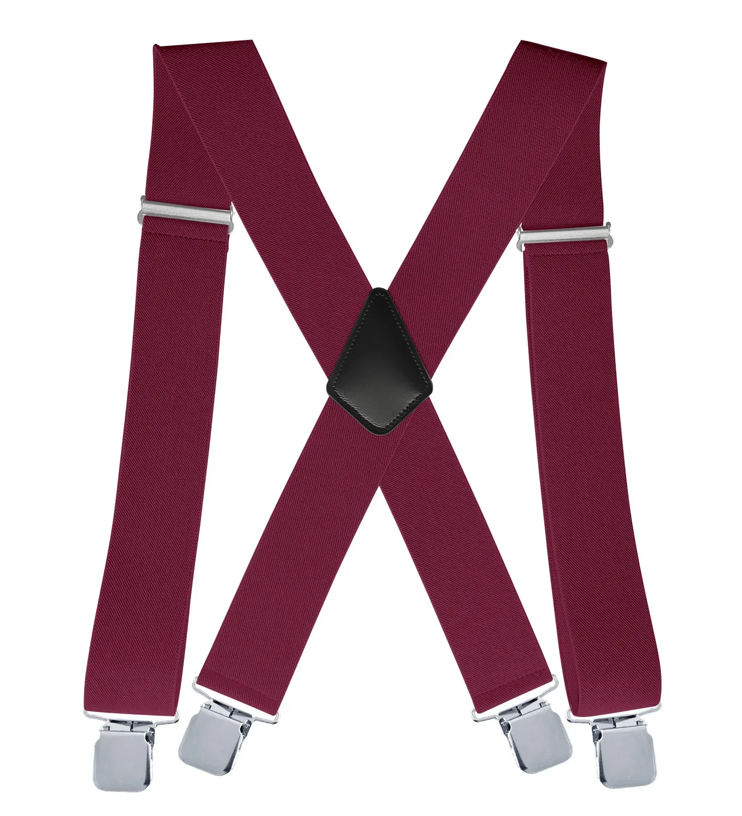 Black Navy Solid Color Suspenders for Men 5cm Width X-Back with 4 Clips Adjustable Elastic Trouser Pants Braces thumbnail 6