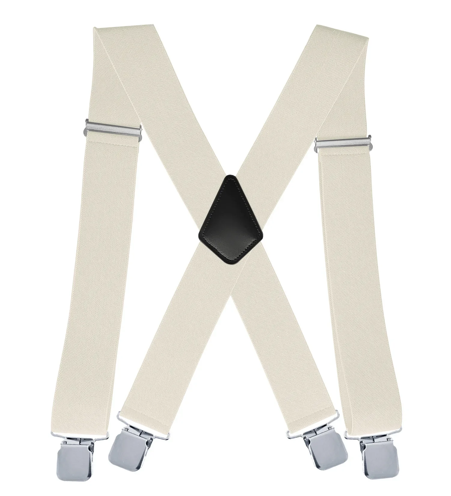 Black Navy Solid Color Suspenders for Men 5cm Width X-Back with 4 Clips Adjustable Elastic Trouser Pants Braces thumbnail 4