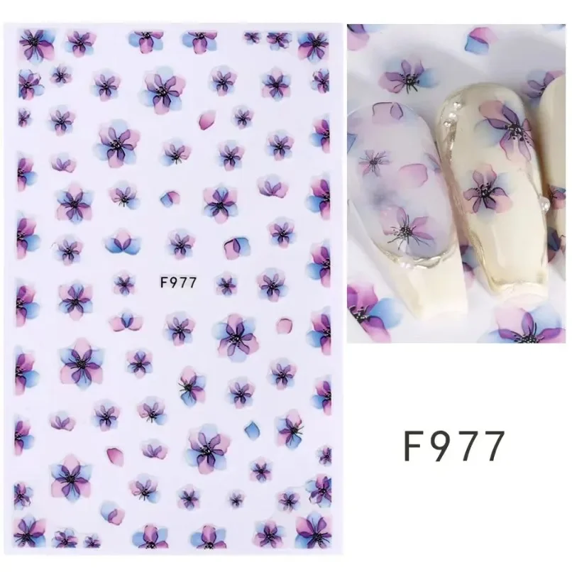 3d Nail Art Stickers Spring Summer White Daisy Florals Flowers Leaves Fruits Decals For Nails Decoration Manicure Salon Beauty thumbnail 3