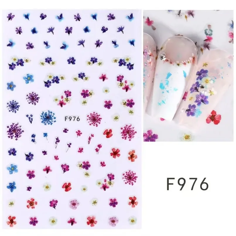 3d Nail Art Stickers Spring Summer White Daisy Florals Flowers Leaves Fruits Decals For Nails Decoration Manicure Salon Beauty thumbnail 4