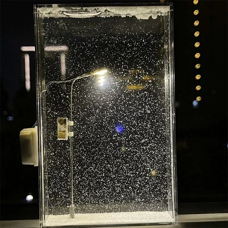 Snowy Night Flowing Small Night Light Snow Scene Street Light Snow Simulation Handmade DIY Material Package Desktop Decor thumbnail 2