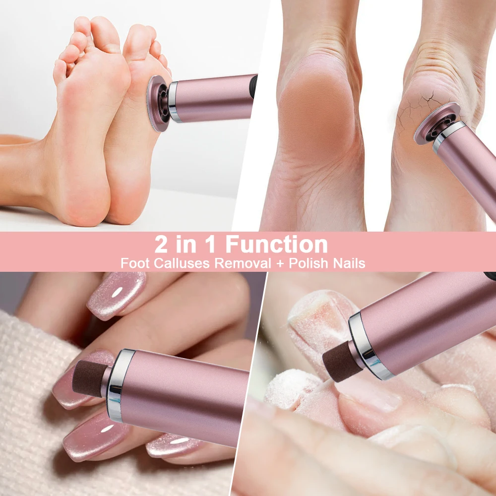 USB Rechargeable Electric Foot Care Callus Remover Nail Grinder Professional Foot Care File with replacement sandpaper tray thumbnail 3