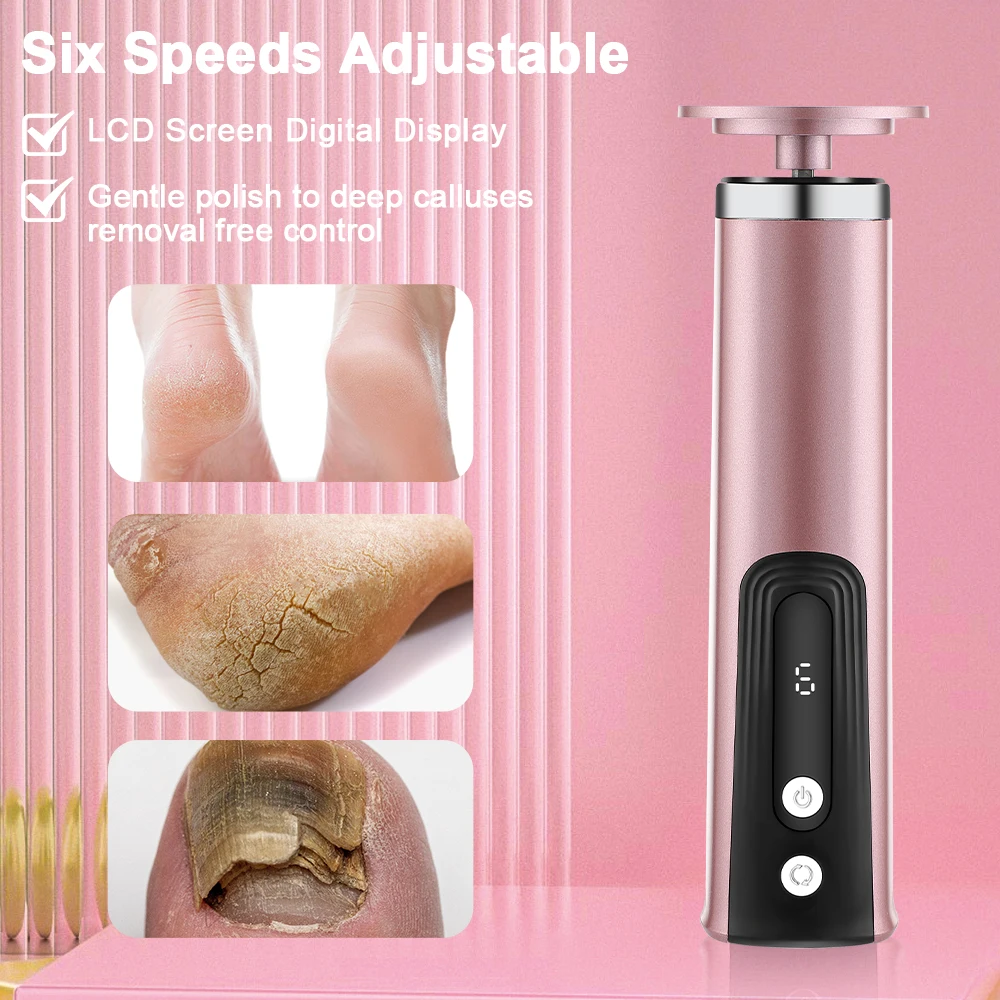 USB Rechargeable Electric Foot Care Callus Remover Nail Grinder Professional Foot Care File with replacement sandpaper tray thumbnail 2