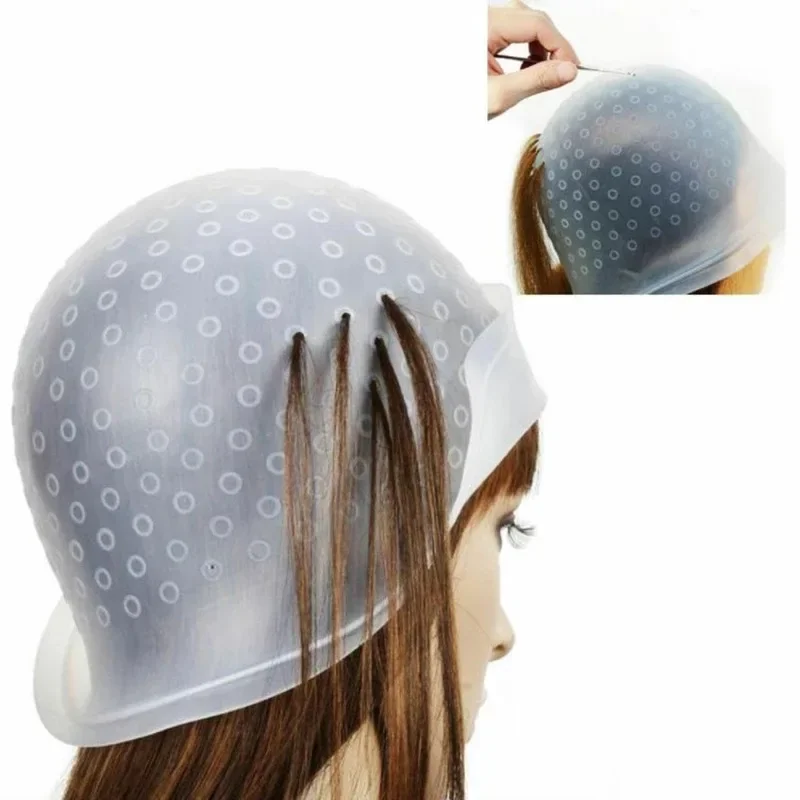 Silicone Cap for Scratches Hair Painting Hat for Scratches Silicone Meches Hair Coloring Hat for Highlighting Hood Hair Dye Cap thumbnail 6