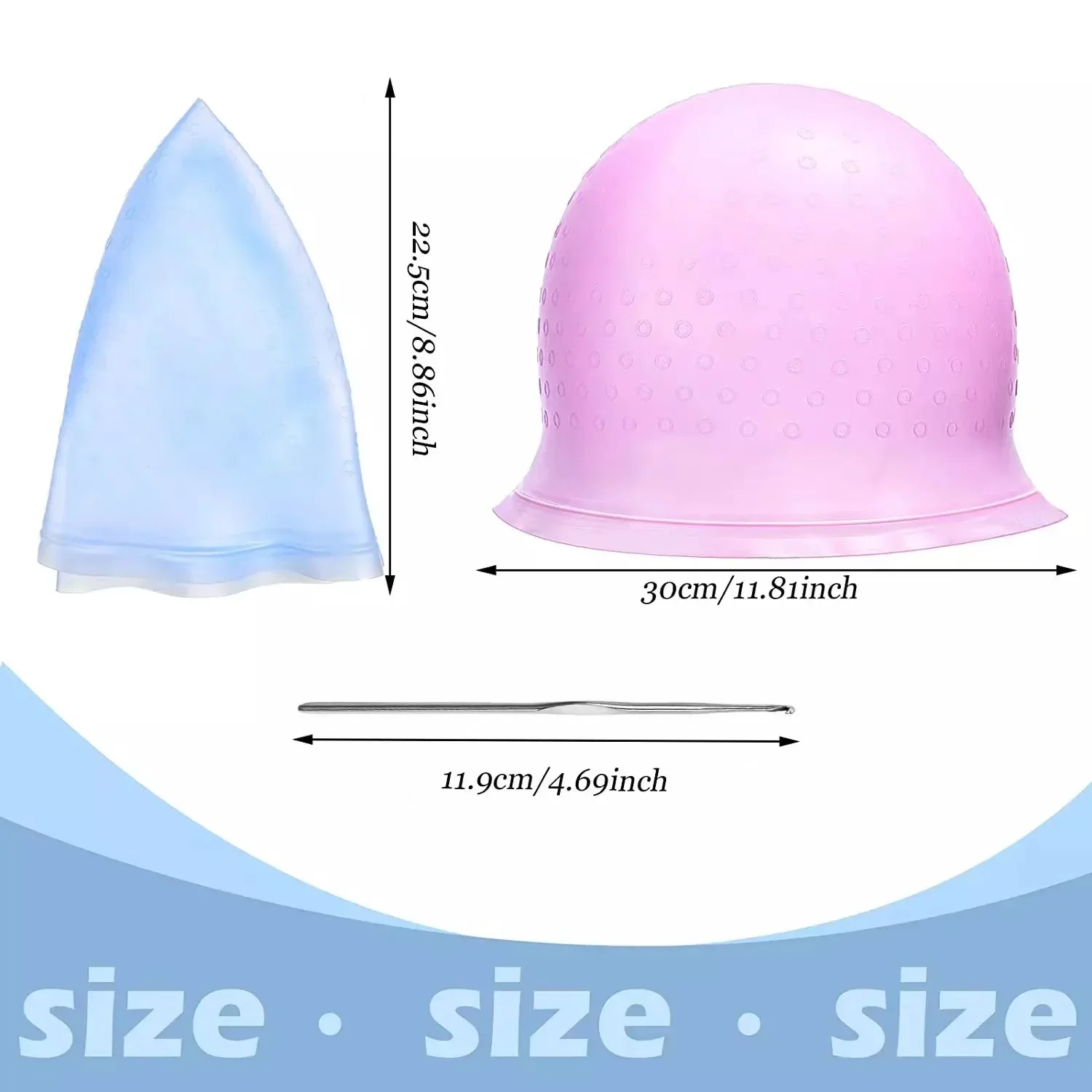 Silicone Cap for Scratches Hair Painting Hat for Scratches Silicone Meches Hair Coloring Hat for Highlighting Hood Hair Dye Cap thumbnail 2