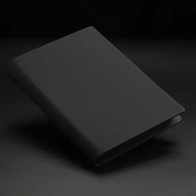 Minimalist Inner Loose Account Notepad Paper PU Leather Card Leaf Page Business Black Writing Hand Office Notebook thumbnail 4