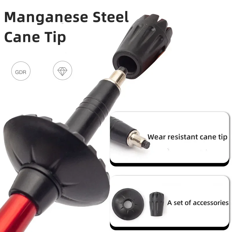 Super Light Telescopic Trekking Poles Portable Outdoor Hiking Trail Sticks Nordic Walking Sticks  Easy to Fold Alpenstock thumbnail 4
