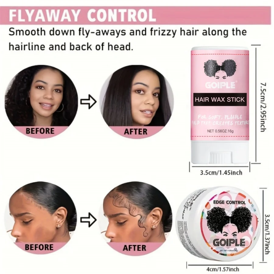 GOIPLE Beginners Lace Wig Styling Products Long-Lasting Finishing Wax Stick and Edge Control Gel Wig Bonding Glue Small Size Kit thumbnail 4