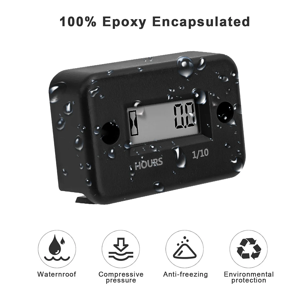 Motorcycle Parts Gauges Engine Timer Working Hour Meter Waterproof Lcd Display Digital Time Gause for Atv Boat Moto instruments thumbnail 3