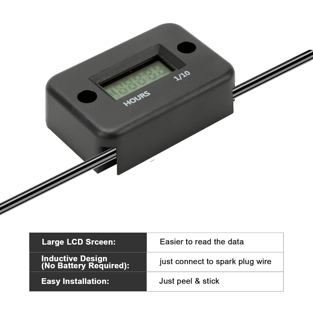 Motorcycle Parts Gauges Engine Timer Working Hour Meter Waterproof Lcd Display Digital Time Gause for Atv Boat Moto instruments thumbnail 2