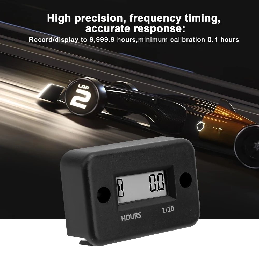 Motorcycle Parts Gauges Engine Timer Working Hour Meter Waterproof Lcd Display Digital Time Gause for Atv Boat Moto instruments thumbnail 6