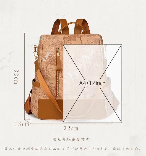 Fashion Color Blocking PU Leather Backpack Multi-function Anti Theft Design Women's backpacks Large Capacity Leisure Travel Bags thumbnail 6