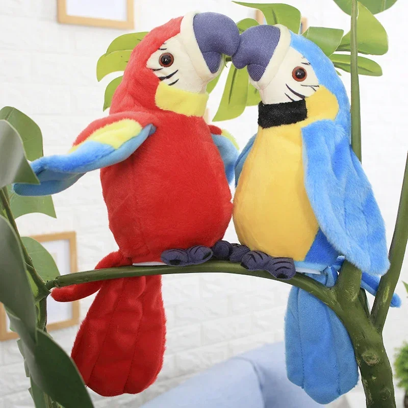 Talking Macaw Parrot Repeat What You Say Stuffed Animal Plush Toy Electronic Record Animated Bird Speaking Parrot Pet Plush Toys thumbnail 2