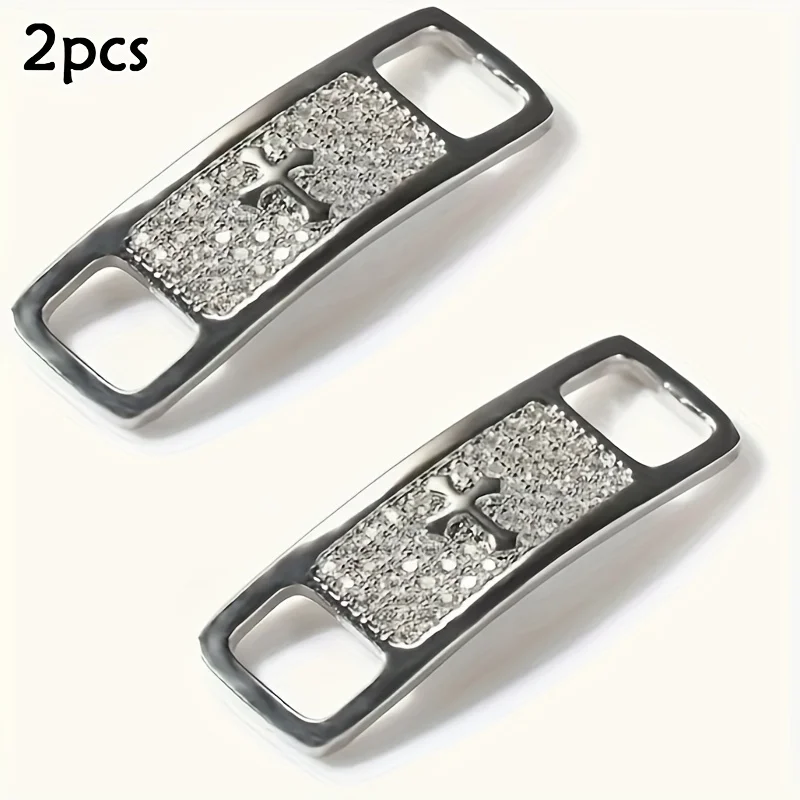 2pcs Chic Alloy Shoelace Buckles - Fashionable DIY Accessories for Boots & Jewelry, Shoelaces thumbnail 4