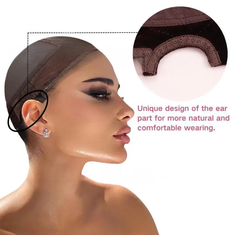 Lace velvet headband mesh hat Stretch wig lace hood for Keeping Wigs in Place thumbnail 5