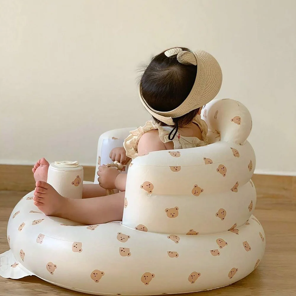 1PCS Inflatable Baby Bathtub / Baby Inflatable Chair, Toddler Bathing Tub with Air Pump Back Support Portable Seat thumbnail 4