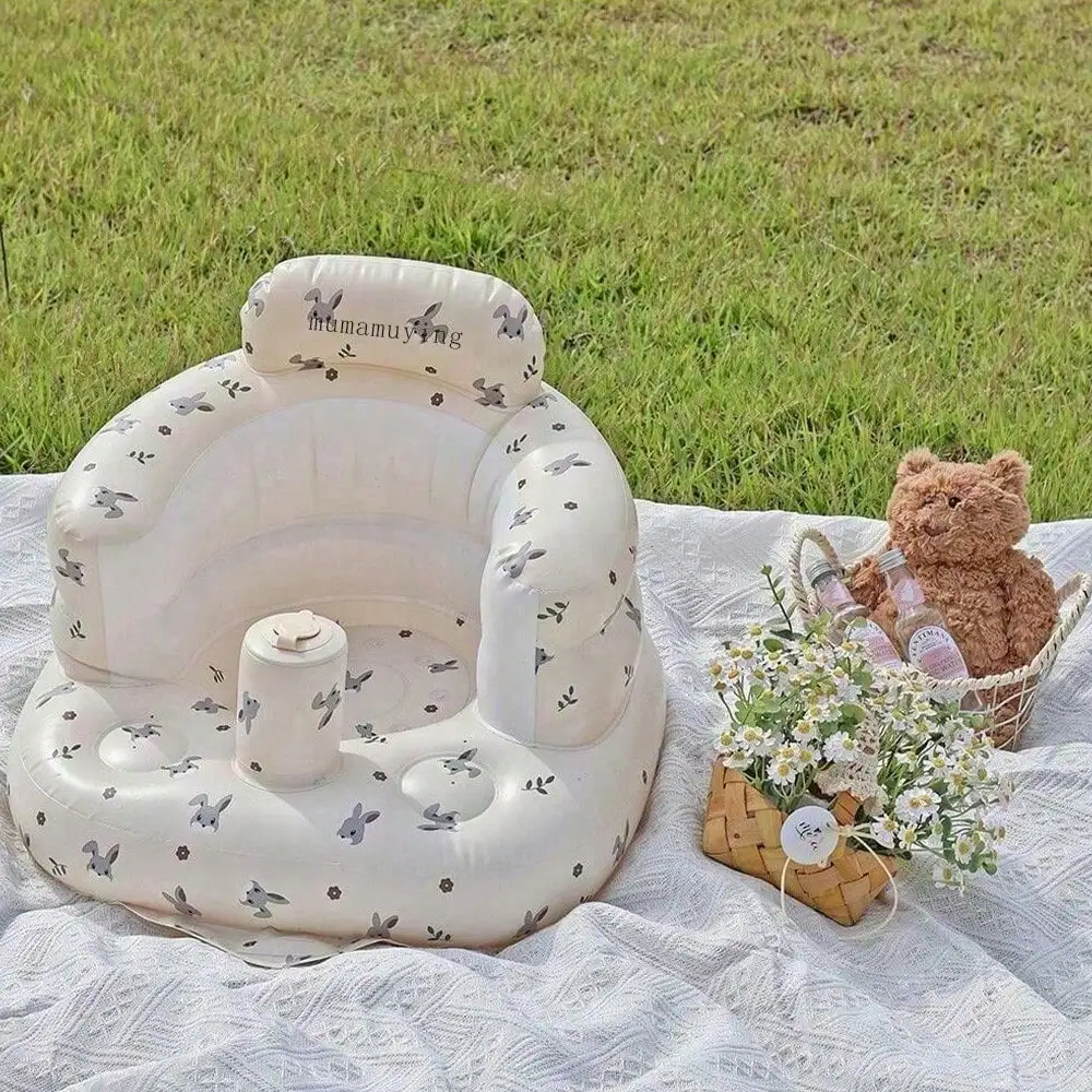 1PCS Inflatable Baby Bathtub / Baby Inflatable Chair, Toddler Bathing Tub with Air Pump Back Support Portable Seat thumbnail 5
