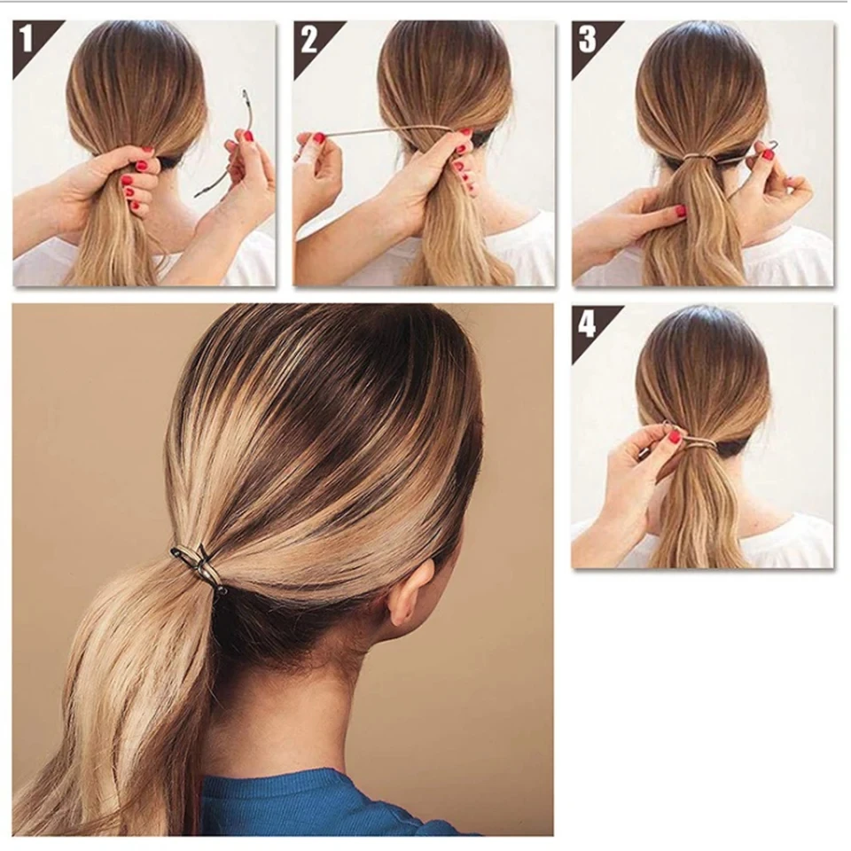 5 /10 /20Pieces Trendy Double Hooks Hair Band Rubber High Elastic Designed Hairtie Ponytail Headwear Women Accessory thumbnail 6